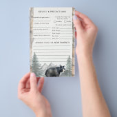 Woodland Bear Baby Shower Advice & Predictions チラシ (ハンドル)
