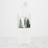 Woodland Bear Baby Shower Water Bottle Labels ペットボトルラベル (裏面)