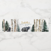 Woodland Bear Baby Shower Water Bottle Labels ペットボトルラベル (シングルラベル)