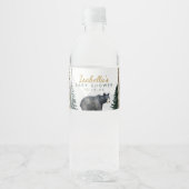 Woodland Bear Baby Shower Water Bottle Labels ペットボトルラベル (正面)