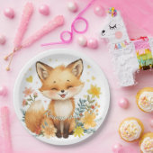 Woodland Bear Neutral Pastel Birthday Party Boy ペーパープレート (パーティー)
