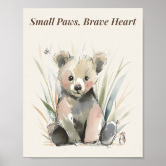 Woodland Bear Nursery Wall Art Print ポスター