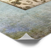 Woodland Birds - Blue Bird with Crownフローラ ポスター (角)