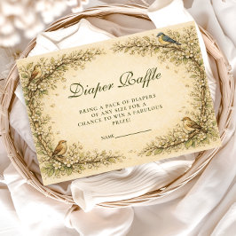 Woodland Birds Storybook Diapper Raffle エンクロージャーカード