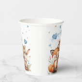 Woodland Birthday Boy Party Pastel Blue Hearts 紙コップ (右)