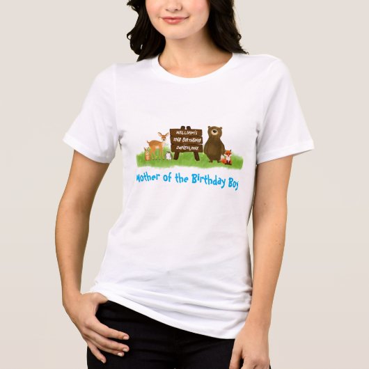 Woodland Birthday Party Animals Mother トライブレンドＴシャツ (正面)