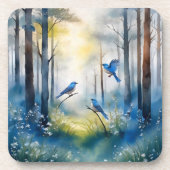 Woodland Bluebirds Scenic Forest コースター (正面)