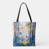 Woodland Bluebirds Scenic Forest トートバッグ (裏面)
