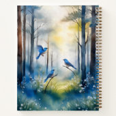 Woodland Bluebirds Scenic Forest ノートブック (裏面)
