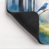 Woodland Bluebirds Scenic Forest マウスパッド (コーナー)