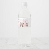 Woodland Blush Baby Shower Water Bottle Label ペットボトルラベル (正面)