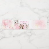 Woodland Blush Baby Shower Water Bottle Label ペットボトルラベル (シングルラベル)