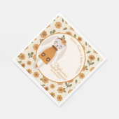 Woodland Boho Bunny Baby Shower Napkins スタンダードランチョンナプキン (角)