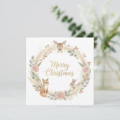 Woodland Boho Christmas Greeting Card シーズンカード (スタンド正面)