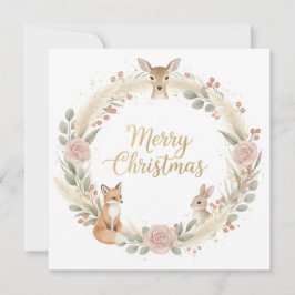 Woodland Boho Christmas Greeting Card シーズンカード
