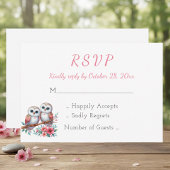 Woodland Boho Rustic Country Owl Wedding RSVP