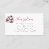 Woodland Boho Rustic Owl Wedding Reception エンクロージャーカード (正面)