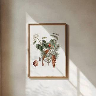 Woodland Botanical – Pine Cone and Berry  ポスター
