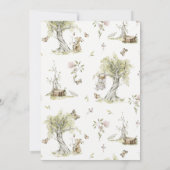 Woodland Boy Wild Forest Animals Baby Shower  招待状 (裏面)