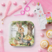 Woodland Bunny Baby Shower ペーパープレート (パーティー)