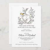 Woodland Bunny Baby Shower 招待状 (正面/裏面)