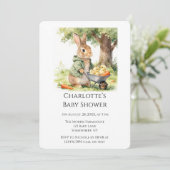 Woodland Bunny Baby Shower 招待状 (スタンド正面)