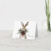 Woodland Bunny Christmas Thank You Card サンキューカード (正面)