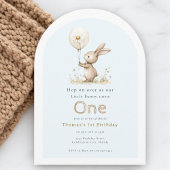 Woodland Bunny First Birthday Arch Invitation 招待状