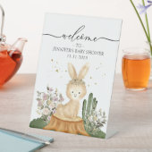 Woodland Bunny Rabbit Welcome Baby Shower 台座サイン (インサイチュ)