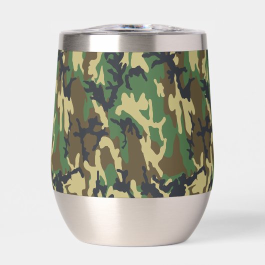 Woodland Camo Tumbler for Camping, Hunting,  (正面)