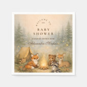 Woodland Campfire Baby Shower スタンダードカクテルナプキン (正面)