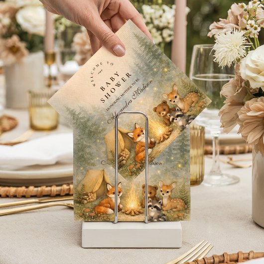 Woodland Campfire Baby Shower スタンダードカクテルナプキン