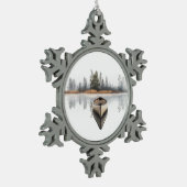 Woodland Canoe  Holiday Ornament スノーフレークピューターオーナメント (左)