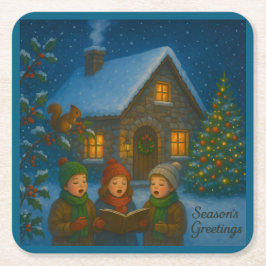 Woodland Carol Choir スクエアペーパーコースター