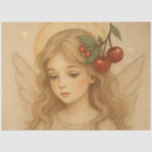 Woodland Christmas Angel with Cherries 薄葉紙 (正面)