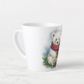 Woodland Christmas Bear Mug, Cute Holiday Fawn Cup カフェラテマグ (左アングル)