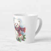 Woodland Christmas Bear Mug, Cute Holiday Fawn Cup カフェラテマグ (右アングル)