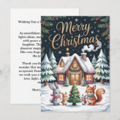 Woodland Christmas Cabin Card シーズンカード (正面/裏面)