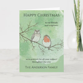 Woodland Christmas Card for Neighbors and Friends カード