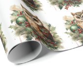Woodland Christmas Owl  ラッピングペーパー (ロールコーナー)