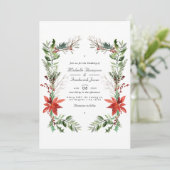 Woodland Christmas QRコードRSVP 結婚's 招待状 (スタンド正面)