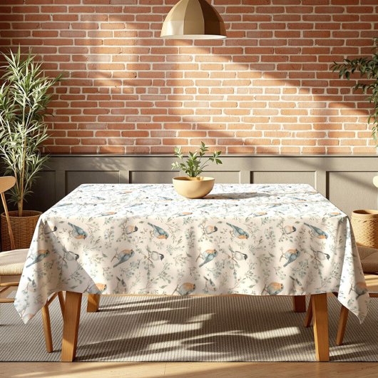 Woodland Christmas Robin Birds – Kitchen Decor テーブルクロス