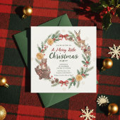 Woodland Christmas Wreath Party Invitation 招待状