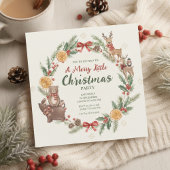 Woodland Christmas Wreath Party Invitation 招待状
