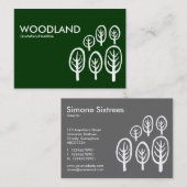 Woodland (Chubby) – ダークグリーンの白 名刺 (正面/裏面)