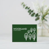 Woodland (Chubby) – ダークグリーンの白 名刺 (スタンド正面)