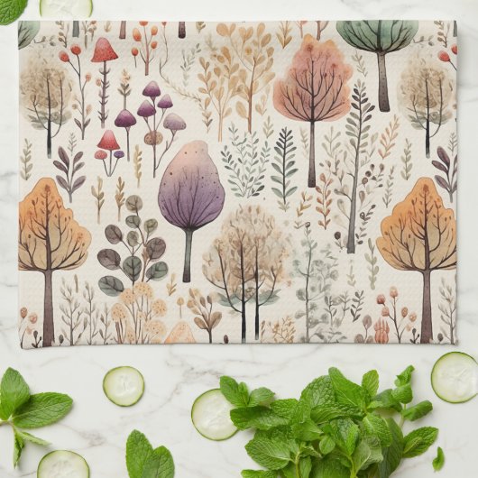 Woodland Cozy Cabin  キッチンタオル (折り畳み)