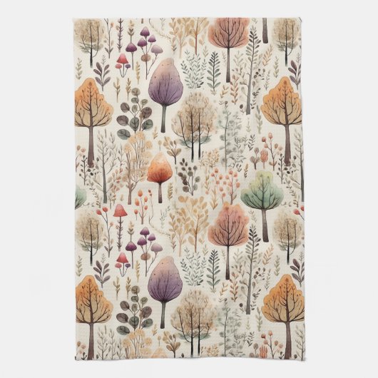 Woodland Cozy Cabin  キッチンタオル (縦)