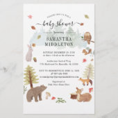 Woodland Creatures Baby Shower Invitation 便箋 (正面)