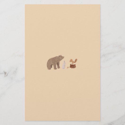 Woodland Creatures Baby Shower Invitation 便箋 (裏面)